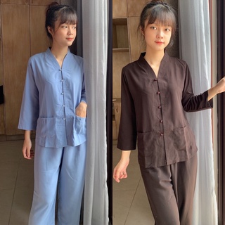Bà Lai 2 Túi Áo Nữ # Đồ Bộ Nữ Đi Chùa