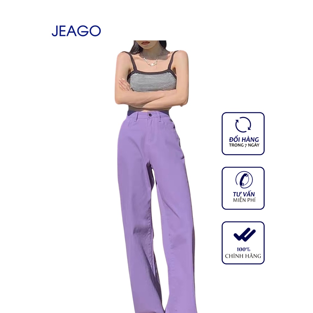 Quần Baggy Dành Cho Nữ Có Bảy Màu Ống Suông Rộng Tím Hồng Nâu Đen Trắng Nâu Cam Rêu JEAGOVN 01 spe