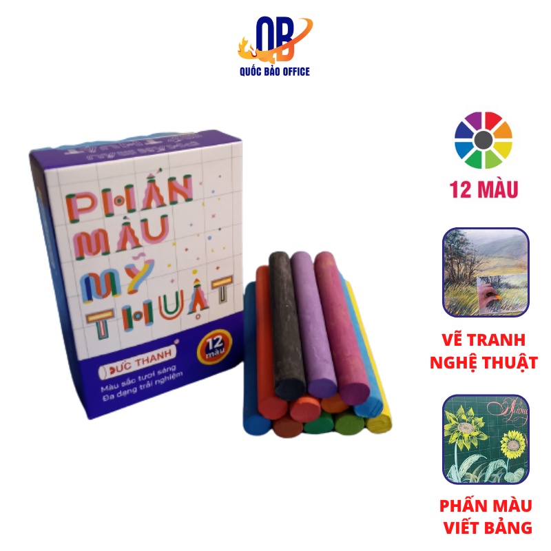 Phấn Màu Đức Thanh - Phấn Tiên Vẽ Tranh Nghệ Thuật 12 Màu, Viết Vẽ Trang  Trí Bảng Phấn Không Bụi - 1 Hộp | Shopee Việt Nam