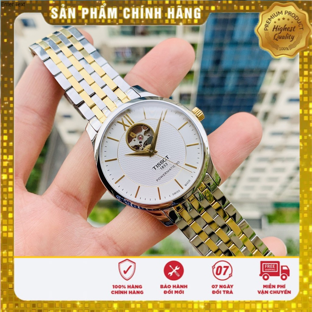 ng h Nam ch nh h ng Tissot 1853 Powermatic 80 H Tim T063.907.22.038.00 M t tr ng M y c D y kim lo i Size 40mm