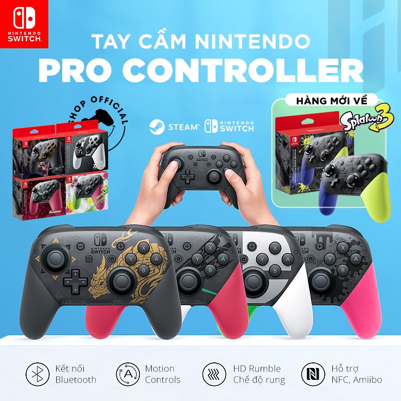 Pro Controller Nintendo Switch Tay cầm chơi game Chính hãng Nguyên