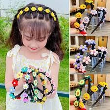 Bờm Kẹp Tóc Hàn Quốc Cho Bé Gái Có Đính Hoa Quả
