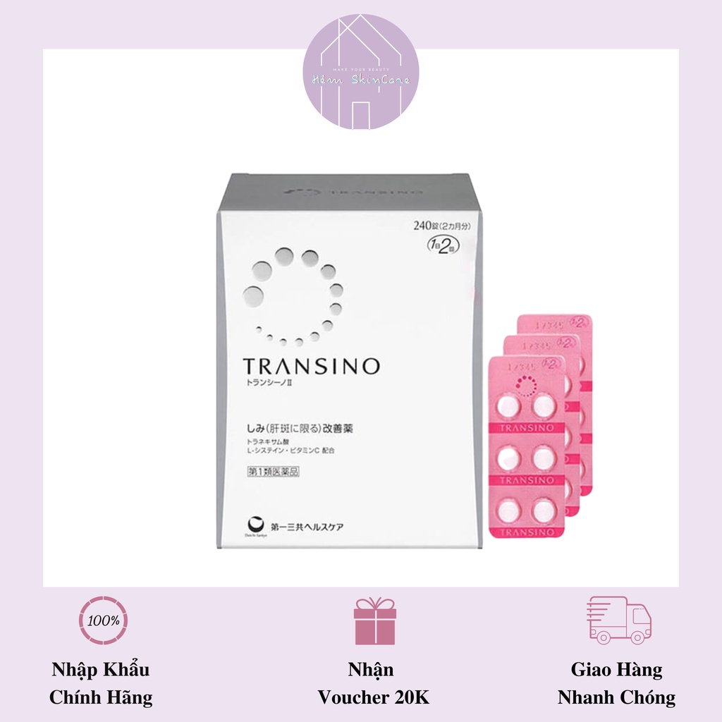 TRANSINO - VIÊN DƯỠNG TRẮNG CHUYÊN GIẢM NÁM TÀN NHANG | Shopee Việt Nam