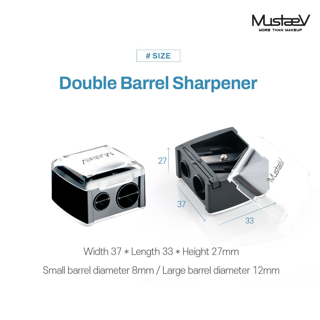Ảnh Gọt bút chì kép MustaeV để mài bút chì dài và bút chì mảnh (12mm + 8mm) 1