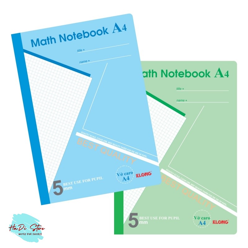 [HADI] KLONG Sổ Math Notebook CARO size A4 - 200trang (MS:298) | Shopee ...