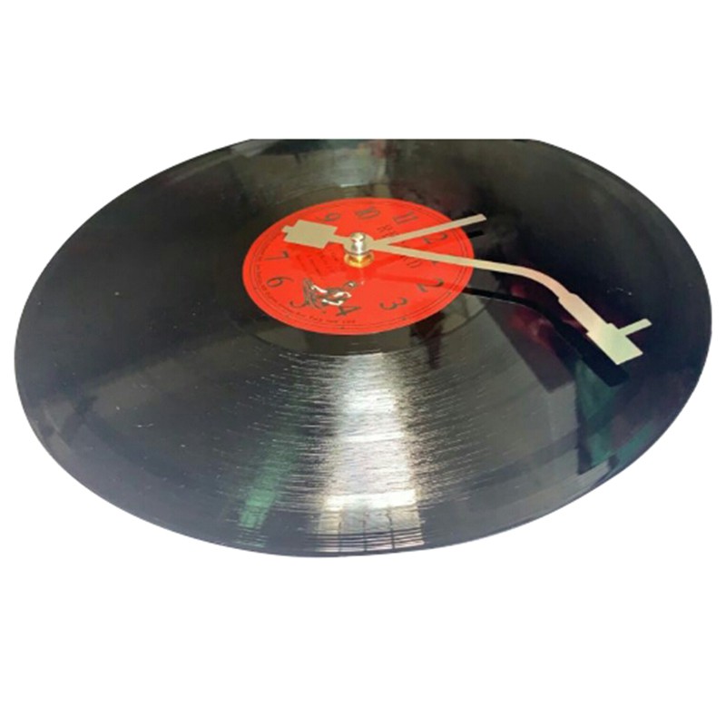 💖Đồng hồ treo trang trí tường hình đĩa than ghi âm Vinyl kiểu dáng cổ châu Âu