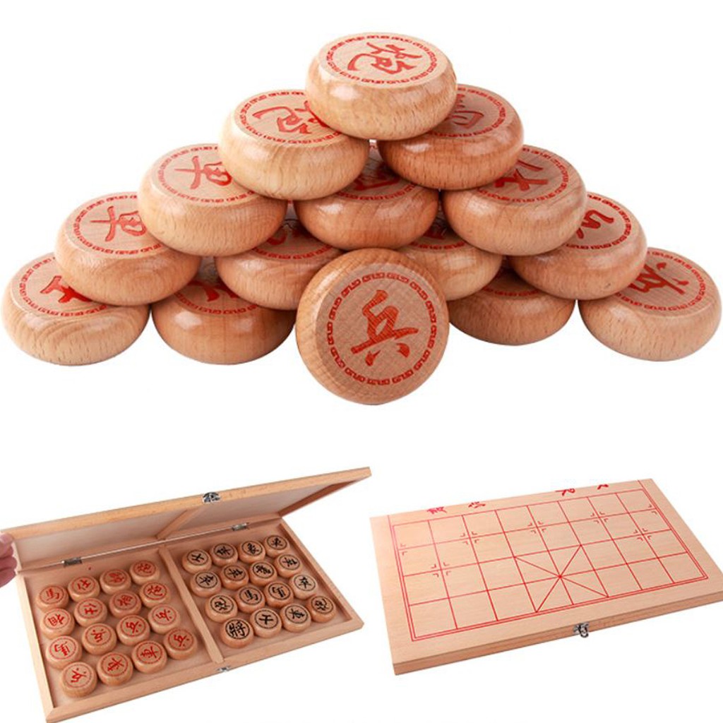 Ảnh Bộ Cờ Tướng Gỗ Cao Cấp Bàn Cờ 40 x 35 Cm Kiêm Hộp Đựng Cờ – Chọn Size Quân Chính Hãng Amalife 2
