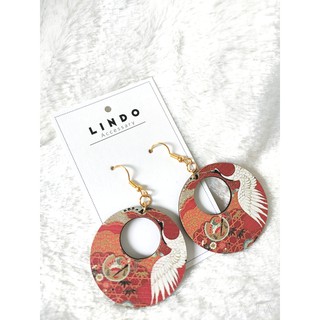Bông tai/Khuyên tai gỗ tròn vintage nhiều màu sắc