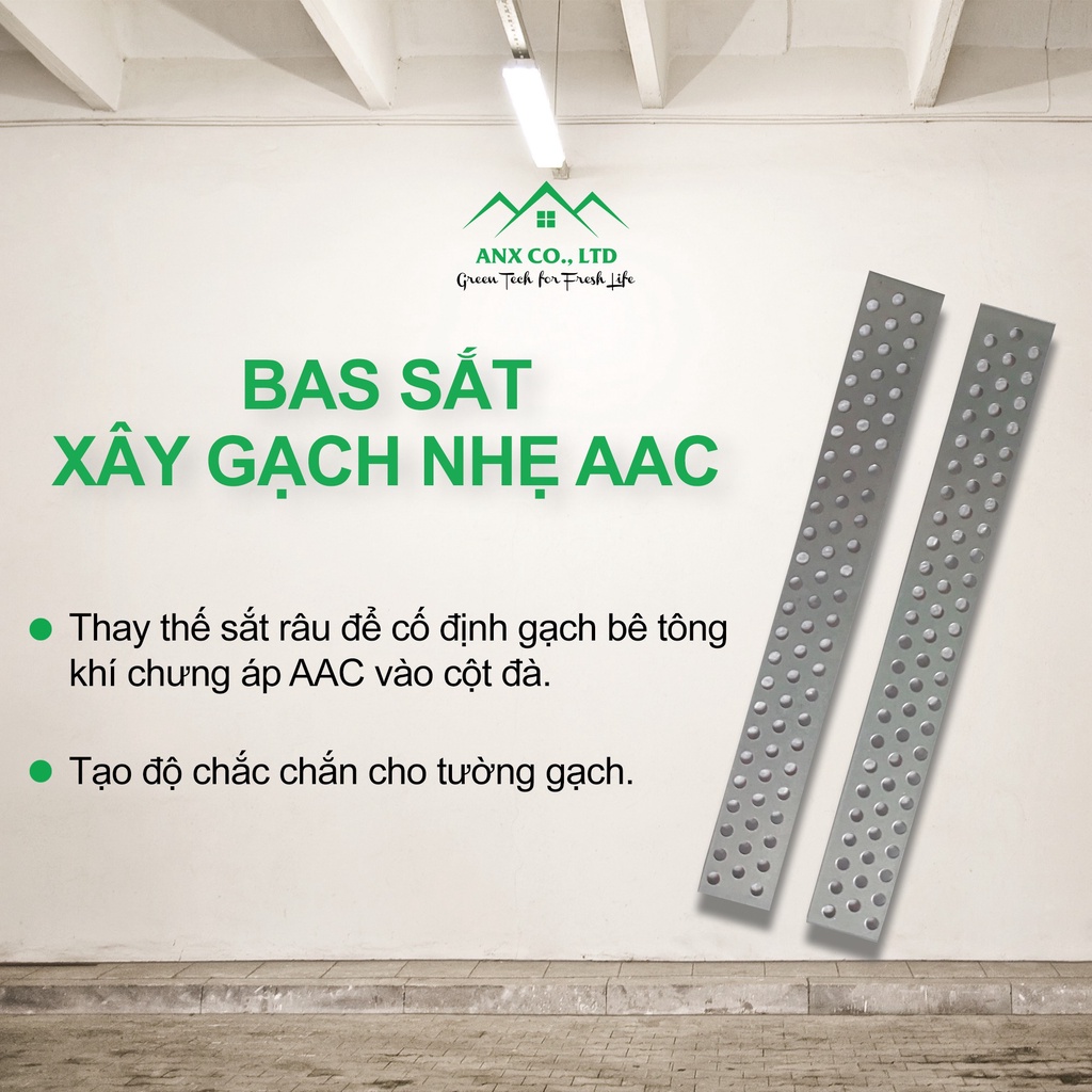 Bas sắt chuyên dụng, Bas sắt cố định gạch nhẹ ACC vào tường bê tông ...