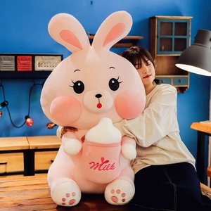 Gấu Bông Thỏ Ôm Bình Sữa Siêu To Thỏ Bông Bú Bình Hot Trend Siêu Cute Hàng Cao Cấp Mềm Mịn G34