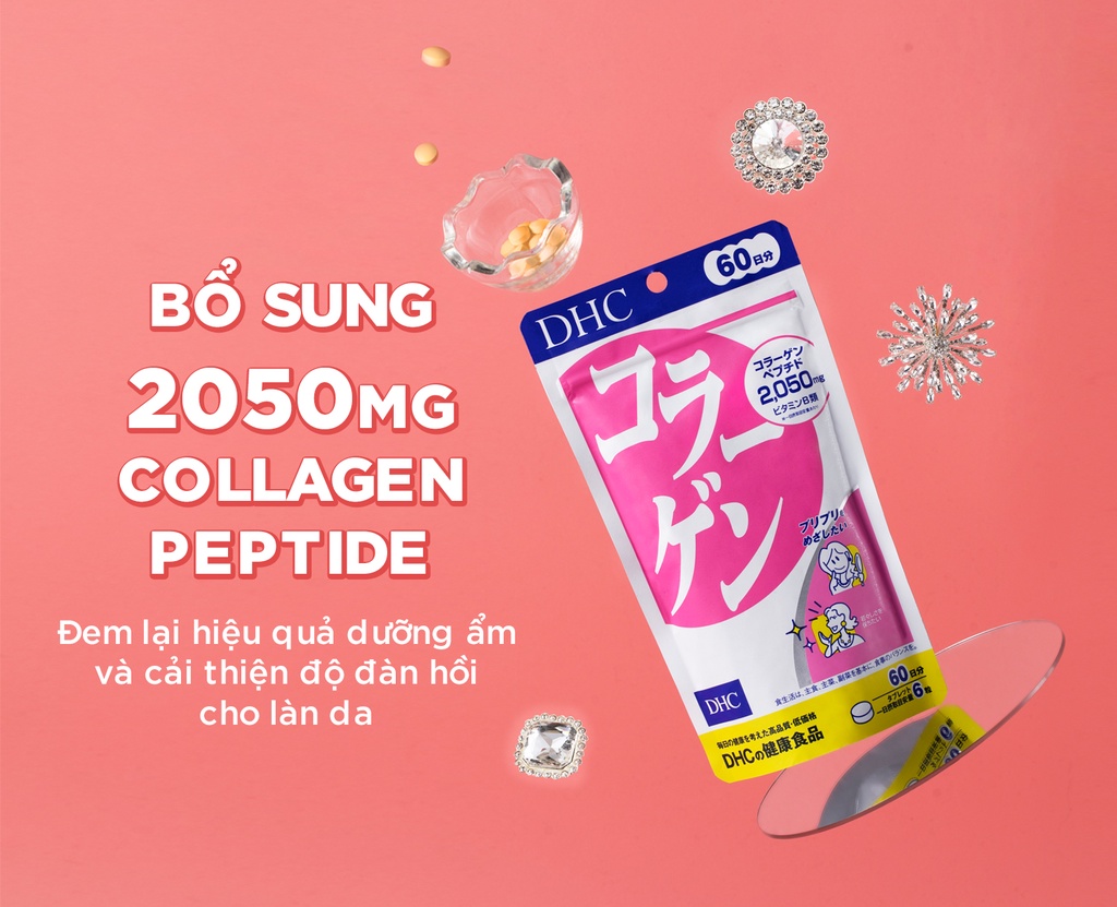Viên uống DHC Tpbvsk DHC Collagen (NEW) hỗ trợ làm đẹp da, chống lão hóa 20  ngày