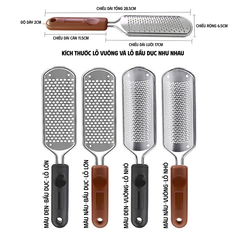 (Hàng GXML ) Cây chà gót chân inox 304 rất bén hiệu quả cho vùng da bị chai dày