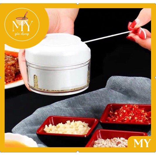 Dụng cụ xay tỏi ớt cầm tay  thế hệ mới, may tỏi ớt kéo tay Mini mẫu mới đa năng