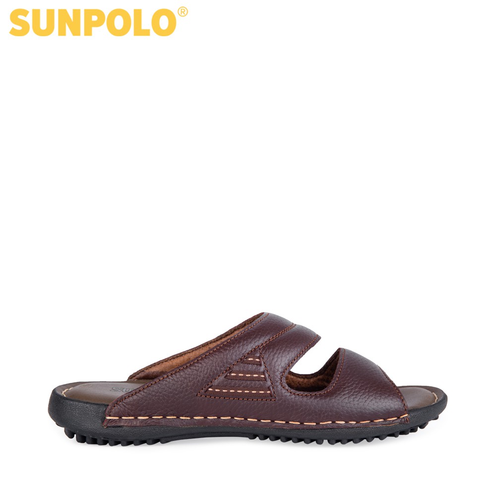 Ảnh Dép Quai Ngang Nam Da Bò SUNPOLO DQN024 2