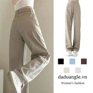 Quần jean DADUHEY ống rộng lưng cao 6 màu sắc tùy chọn thời trang đường phố sành điệu dành cho nữ