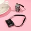 Máy ảnh búp bê thu nhỏ JVSUB Tỉ lệ 1: 12 Mini SLR Đồ chơi trẻ em có đai đen