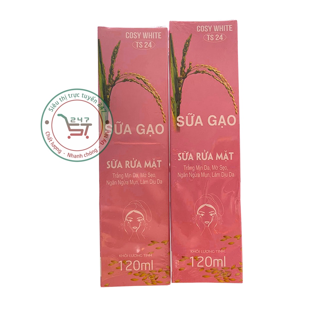 Sữa rửa mặt Trắng mịn Mờ sẹo Ngăn ngừa mụn Làm dịu da Sữa gạo Cosy White 120ml (hồng) chăm sóc da tại nhà hiệu quả