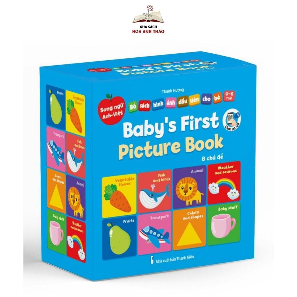 Sách Bìa cứng thư viện hình ảnh đầu tiên cho bé Baby First Picture Book (8 Cuốn) - Kèm file video tiếng Anh