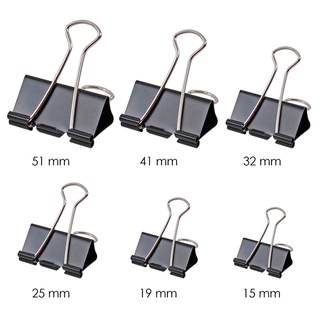 Hộp 12 kẹp bướm đen Foska 800-1/800-2/800-3/800-4/800-5/800-6