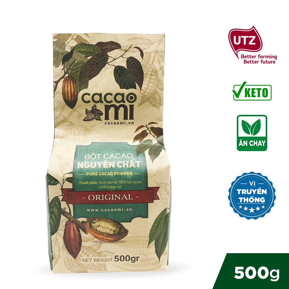 Ảnh Bột cacao 100% nguyên chất không đường gu truyền thống CACAOMI Original chuẩn xuất khẩu 250g/500g 1