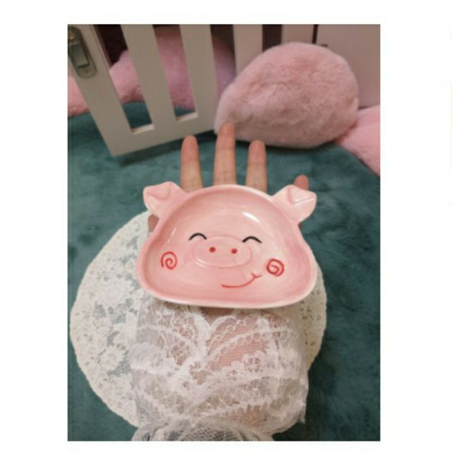 Đĩa sứ hình heo/bát sứ hình heo ADKN - hanzomart