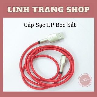 Cáp Sạc Bọc Sắt 2 Đầu, Dây Dù, Chân Cắm Lighting 3A(hỗ trợ sạc tối đa 15W)