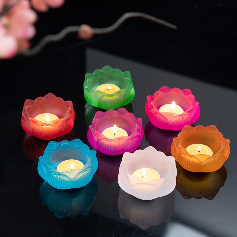 Chân đế HOA SEN nhiều màu đựng nến (Không đế)