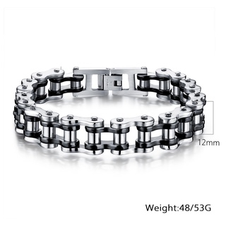 Lắc tay nam titan kiểu xích xe sên xe độc lạ bản to 12mm không gỉ MB190303