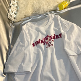 Áo thun HIIXIIVI 100% cotton tay ngắn cổ tròn in hình và chữ thời trang mùa hè phong cách Hàn Quốc cho nữ 2022