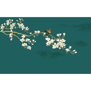 Tranh 3D dán tường phòng khách phong cách INDOCHINE hiện đại, tặng keo và dụng cụ dán...