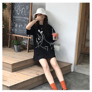 Áo phông nam nữ form rộng Cô gái Micyshopq, áo thun unisex tay lỡ oversize trắng và đen