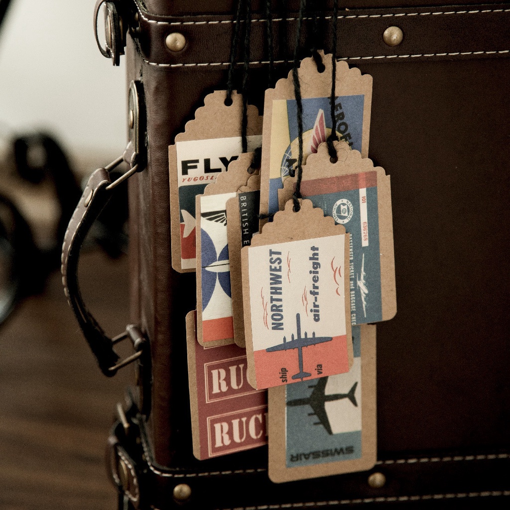 Sticker trang trí và giấy note ghi chú hộp 40 miếng chủ đề AIR MAIL HD125-KD