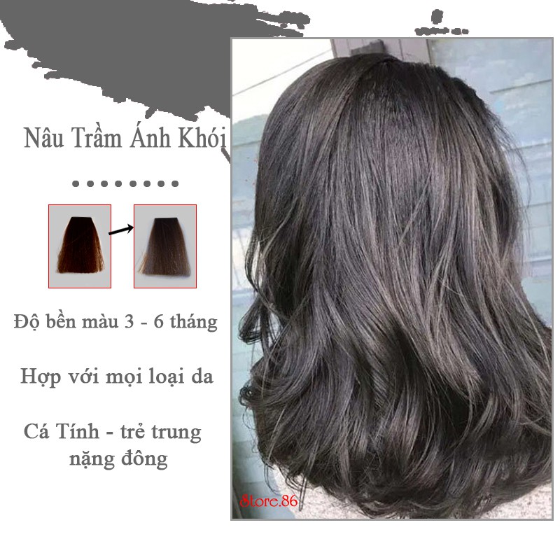 Thuốc nhuộm tóc màu NÂU TRẦM 100ml màu nhuộm lên chuẩn tone