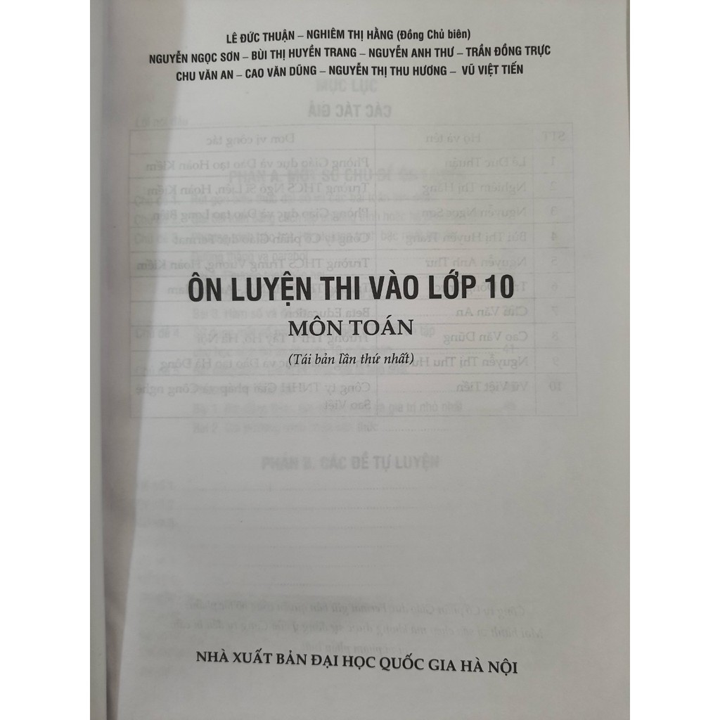 Ảnh Sách - Ôn luyện thi vào lớp 10 môn Toán 1