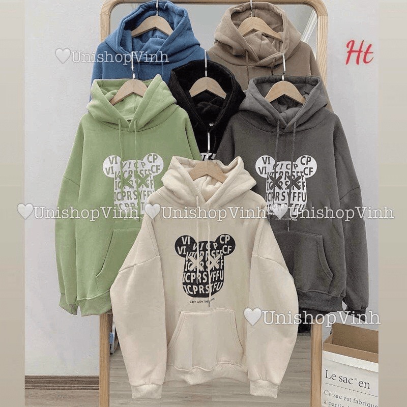 Áo hoodies nỉ ngoại form to hình form rộng hàn quốc siêu hottrend HIYU STORE
