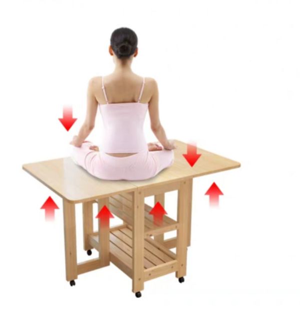 BỘ BÀN GHẾ GẬP THÔNG MINH GỖ THÔNG NHẬP KHẨU LOẠI 120cm 4 GHẾ