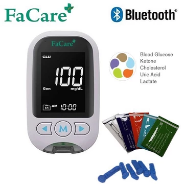 Máy đo đường huyết, gout, mỡ máu 5 trong 1 Facare FC-M168 Bluetooth [ bảo hành trọn đời]