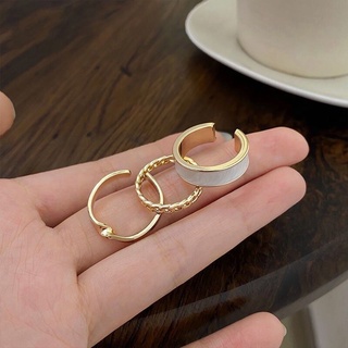 Set Nhẫn Hợp Kim Vàng Nhiều Hình Phong Cách Hàn Quốc HaminStore