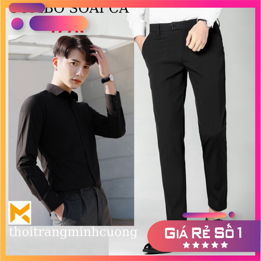 Dmcshop Áo Sơ Mi Nam - Quần Tây (Combo Soái Ca) Phong Cách Hàn Quốc Cực Đẹp  | Shopee Việt Nam