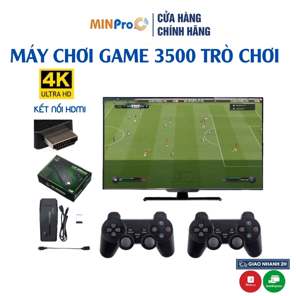 Máy chơi game cầm tay mini MINPRO 4 nút 3500 game huyền thoại chất lượng 4K , kết nối HDMI - Bảo Hành 12 Tháng