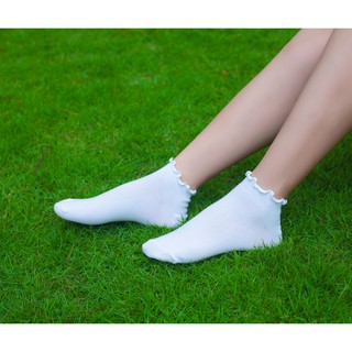 [MUA 2 TẶNG 1]Tất vớ nữ cổ ngắn bèo nhún Vintage Kikiya cao cấp Hàn Quốc W-A-014 (Chính Hãng)