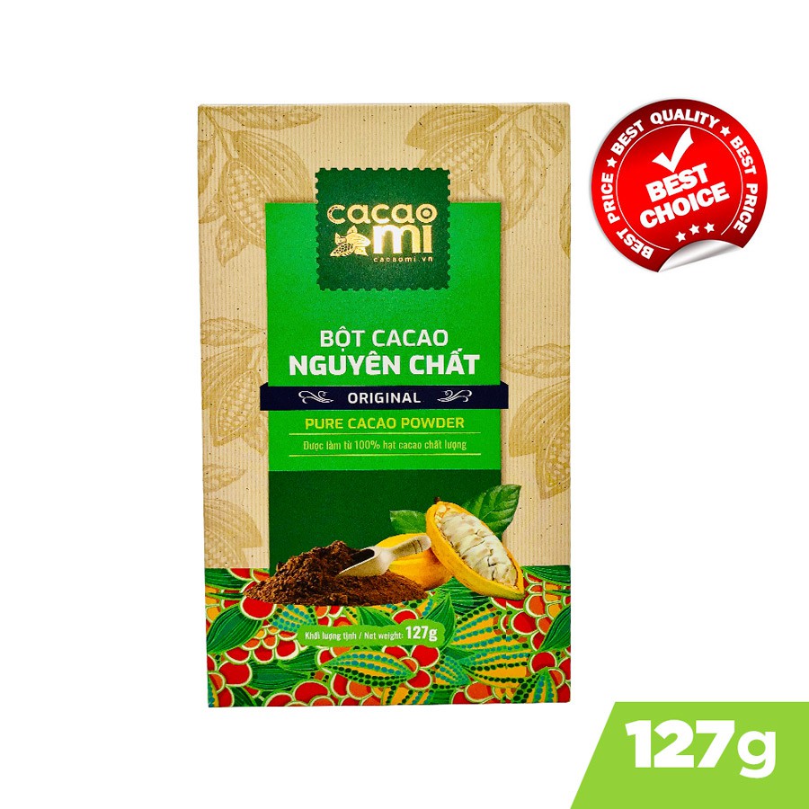 Ảnh Bột ca cao nguyên chất gu truyền thống Cacao Mi Original đặc sản Việt Nam quà biếu tặng hộp 127g 1