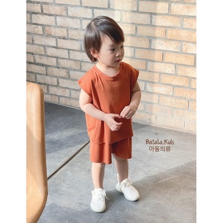 Quần áo trẻ em BATALA KIDS kiểu sát nách thun cotton màu trơn mùa hè cho bé trai và bé gái từ 1 đến 6 tuổi TRON01