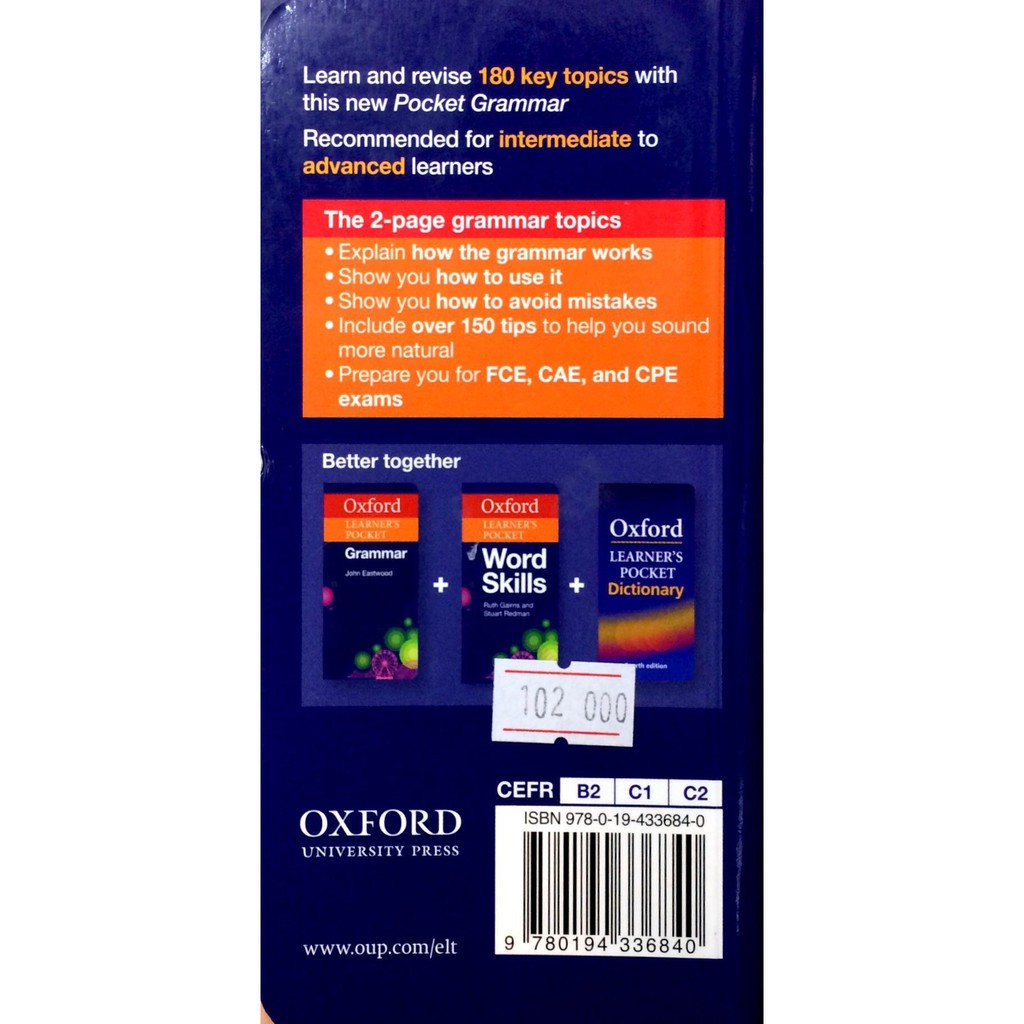 Ảnh Từ điển: Oxford Learner's Pocket Grammar: Grammar To Revise And Check Grammar Rules 2