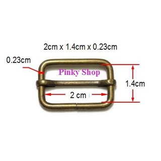 Khoen tăng giảm chữ nhật 2cm màu đồng loại tốt tăng giảm dây đeo túi xách balô Pinky Shop mã KTGD02