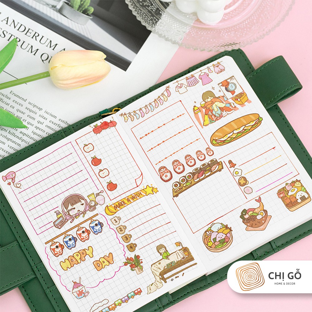 SET 4 tờ sticker trang trí sổ tay dễ thương Bullet Journal DIY ...