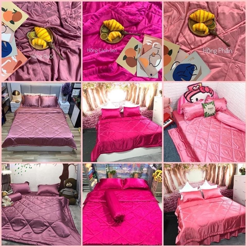 Bộ ga phi lụa hàng loại 1 - Nguyên bộ 4 món và 5 món giá tốt