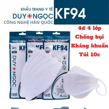 Khẩu trang y tế kháng khuẩn cao cấp chống bụi 4D KF94 Mask Hàn Quốc - Khẩu Trang Y tế chống dịch chính hãng Duy Ngọc