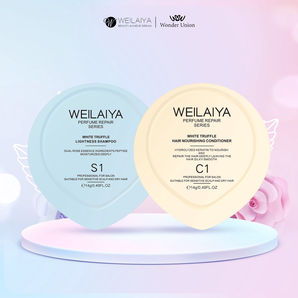Ảnh Cặp dầu gội đầu, dầu xả tóc Weilaiya chiết xuất nấm Truffle giúp chống lão hóa và mượt tóc size du lịch 14g + 14g 1