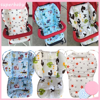 Đệm lót ghế xe đẩy chất liệu cotton in họa tiết dễ thương có thể gấp gọn tiện dụng cho bé